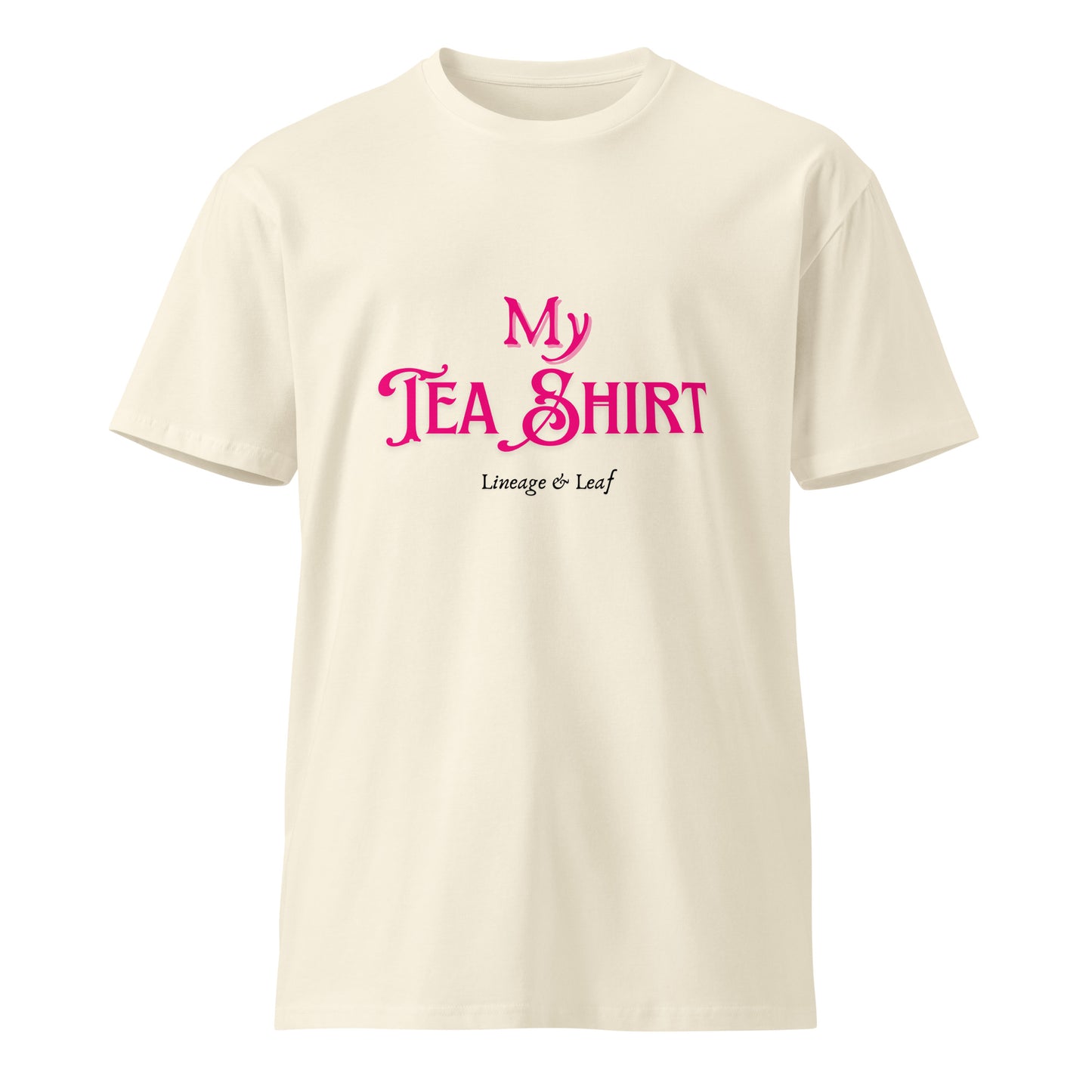 Tea Shirt: Pink Renaissance Font (Unisex)