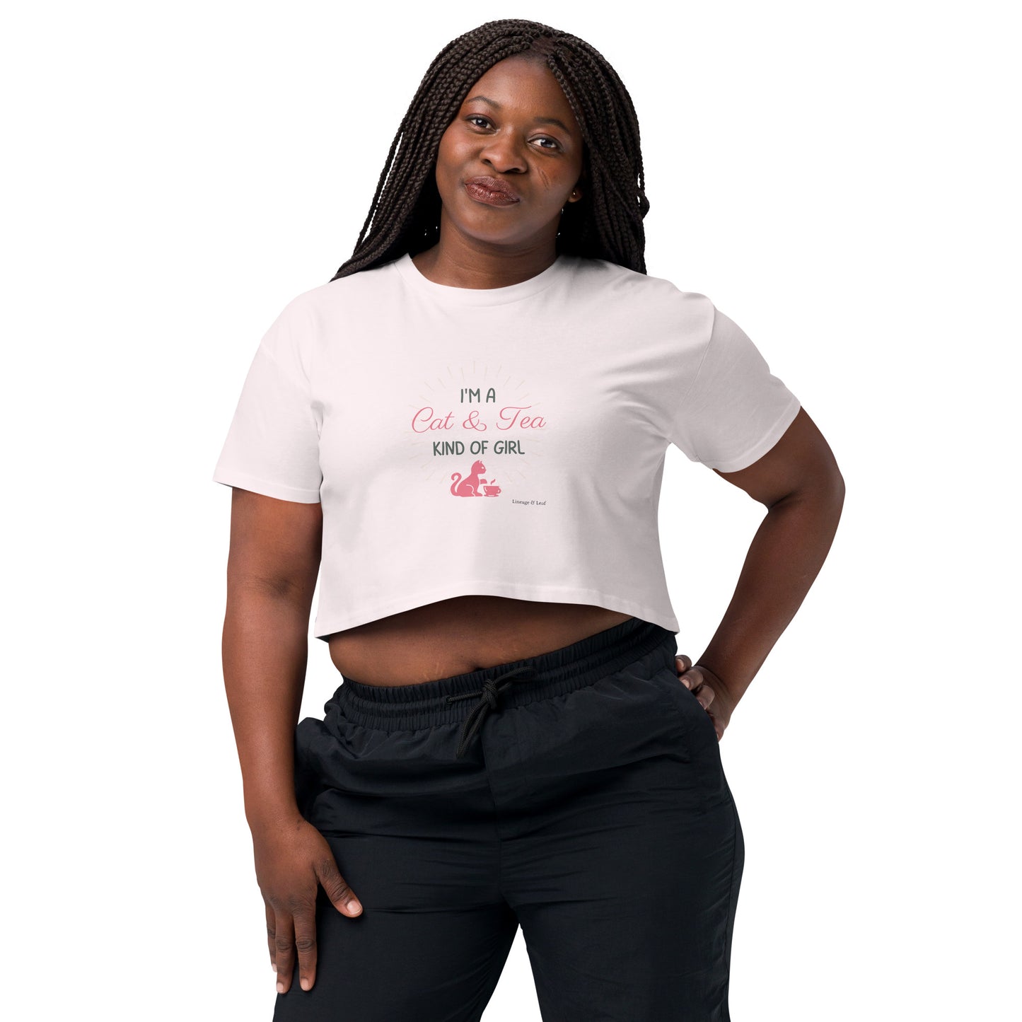 Tea Shirt: "My Tea Shirt" Cat Lady (Crop Top)