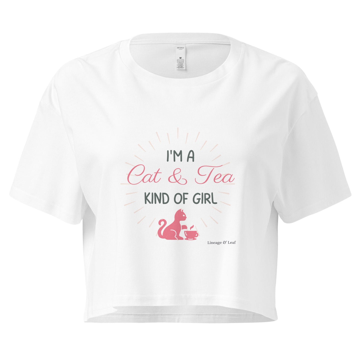 Tea Shirt: "My Tea Shirt" Cat Lady (Crop Top)