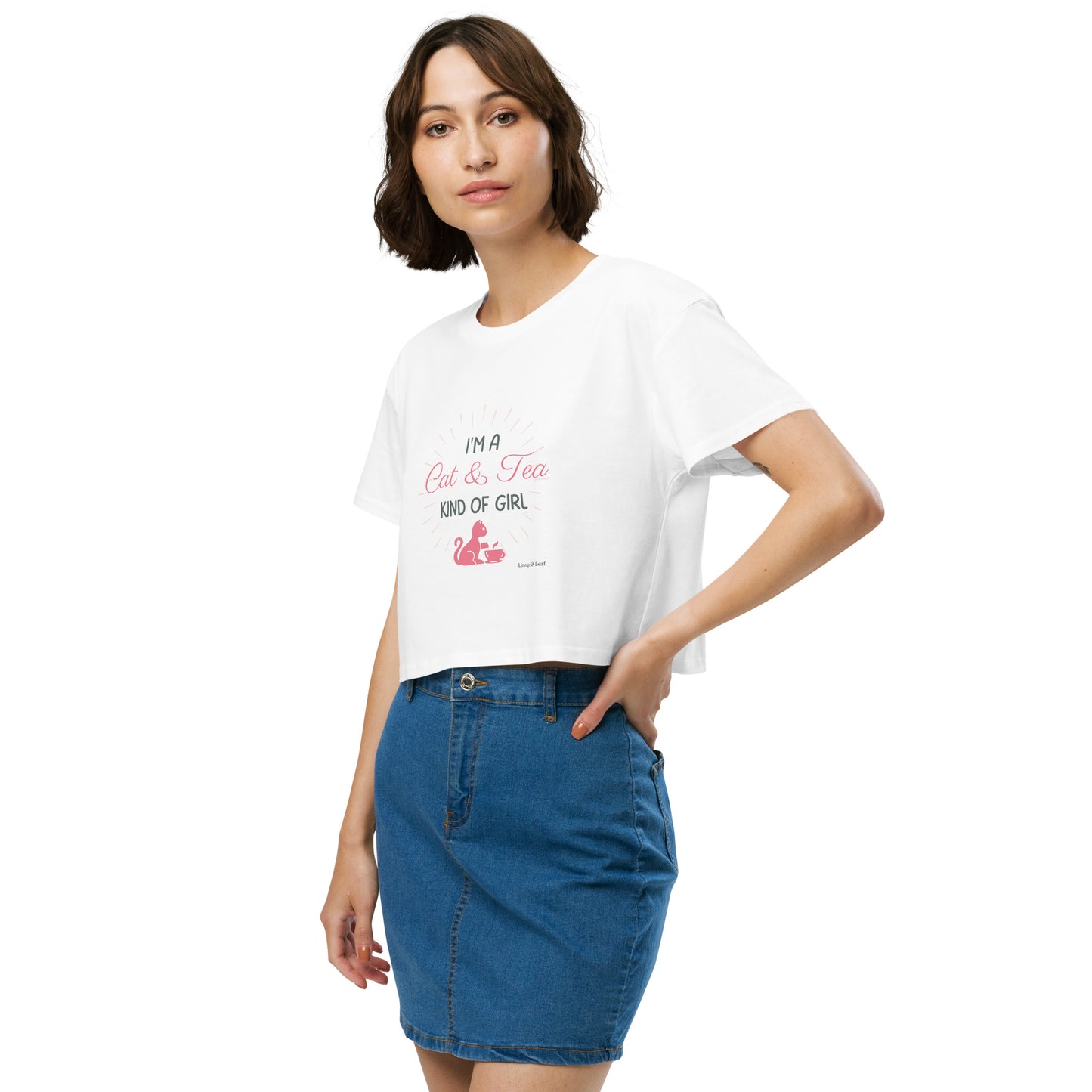 Tea Shirt: "My Tea Shirt" Cat Lady (Crop Top)