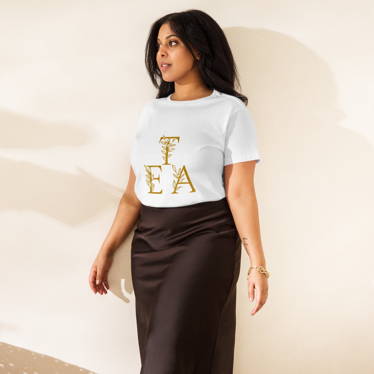 Tea Shirt: Gold Leaf Tea Pyramid (High Waist)