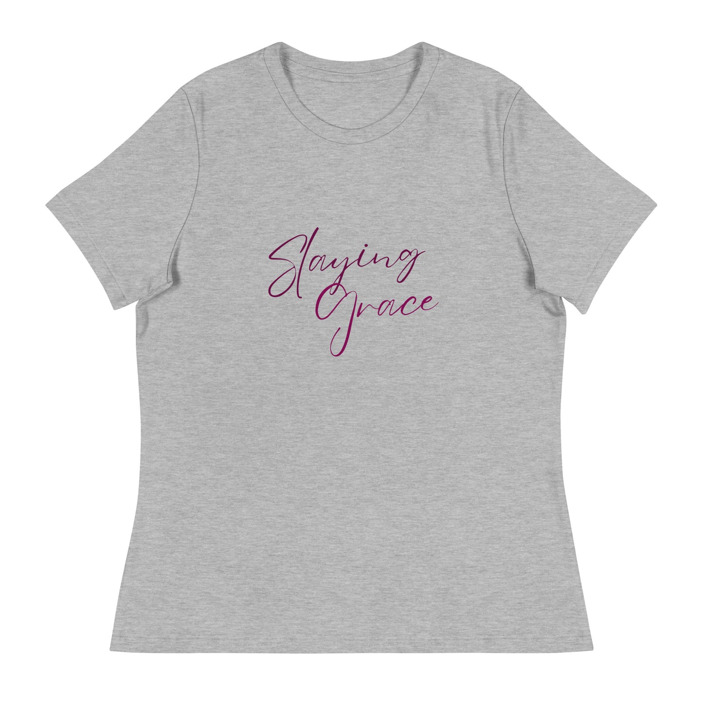 Tea Shirt: Slaying Grace Relaxed Purple Font (High Waist)