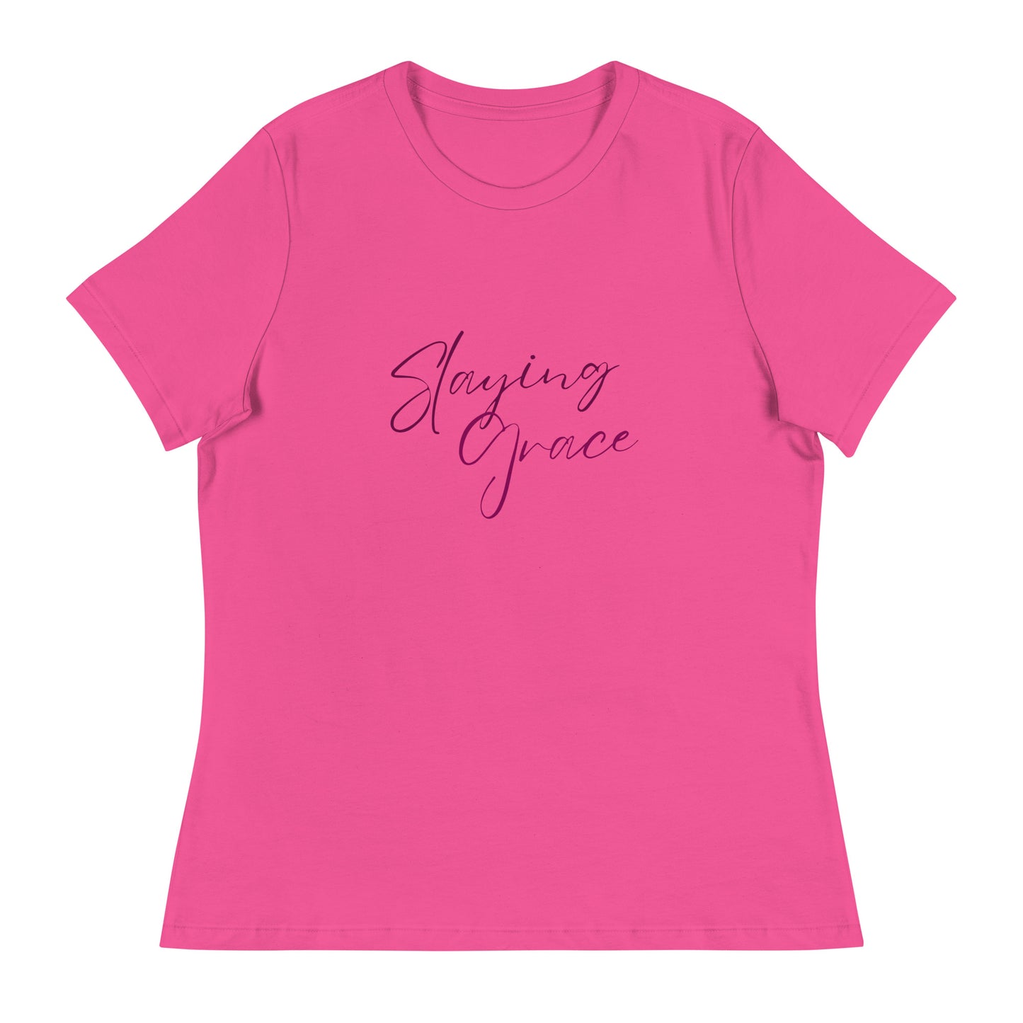 Tea Shirt: Slaying Grace Relaxed Purple Font (High Waist)