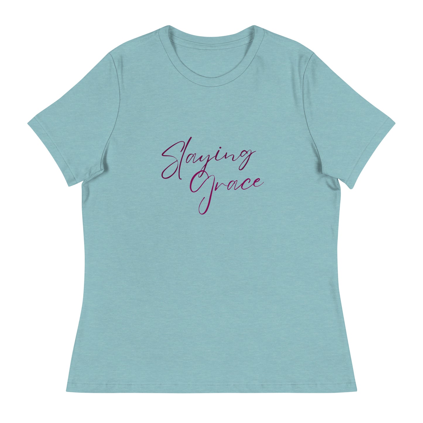 Tea Shirt: Slaying Grace Relaxed Purple Font (High Waist)