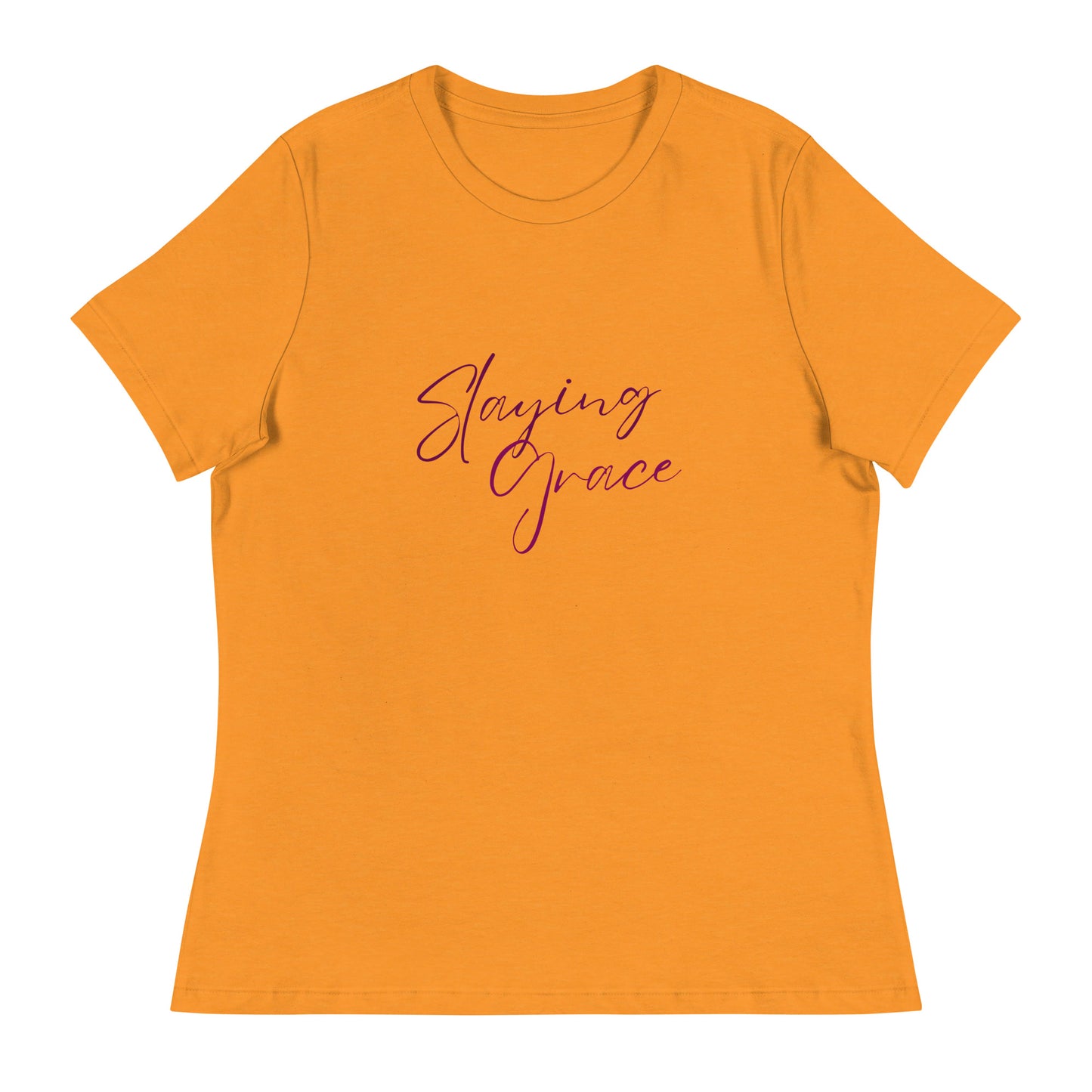 Tea Shirt: Slaying Grace Relaxed Purple Font (High Waist)