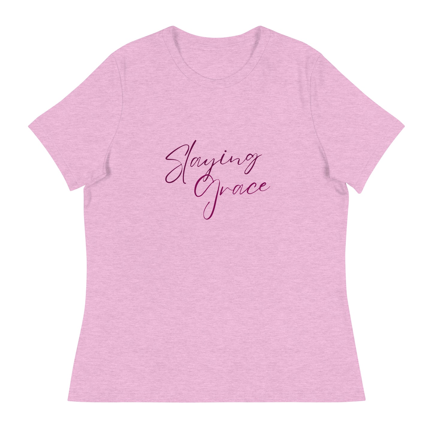 Tea Shirt: Slaying Grace Relaxed Purple Font (High Waist)