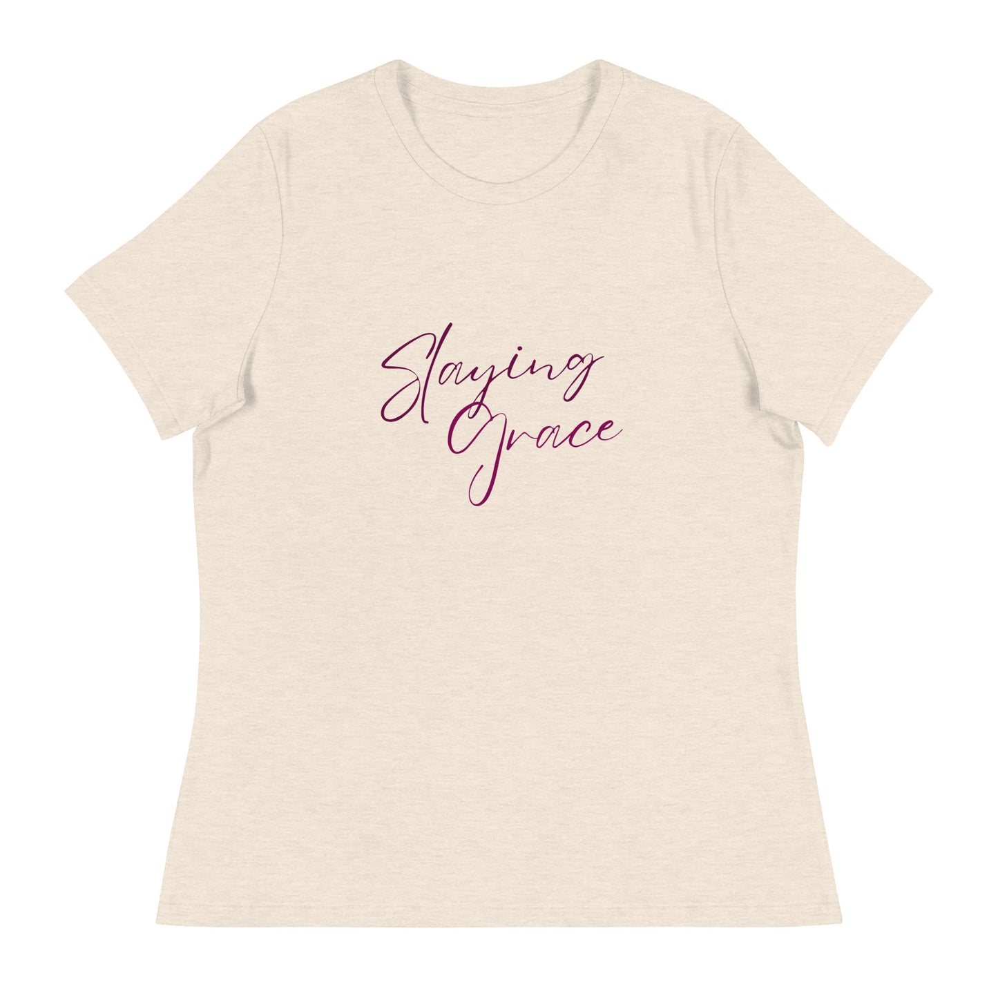 Tea Shirt: Slaying Grace Relaxed Purple Font (High Waist)
