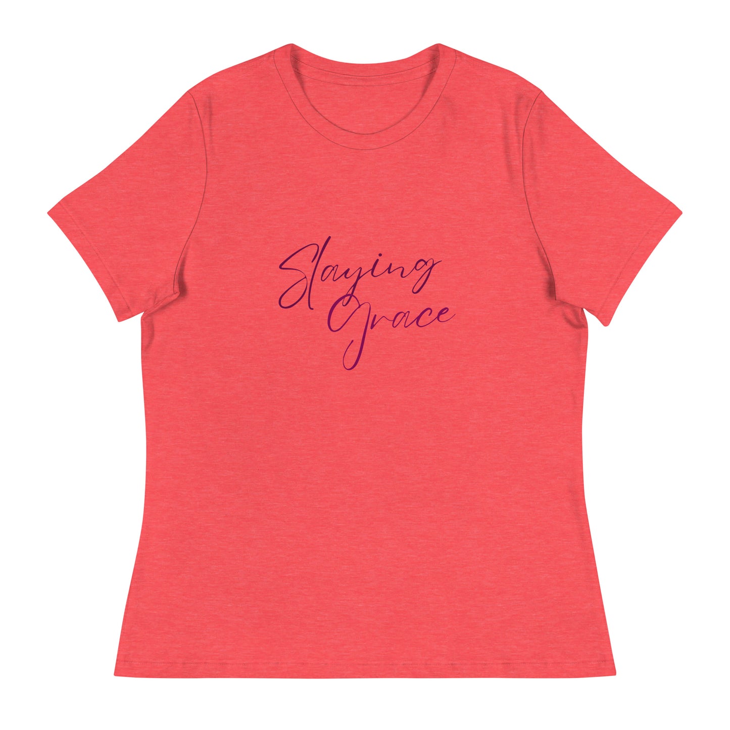 Tea Shirt: Slaying Grace Relaxed Purple Font (High Waist)