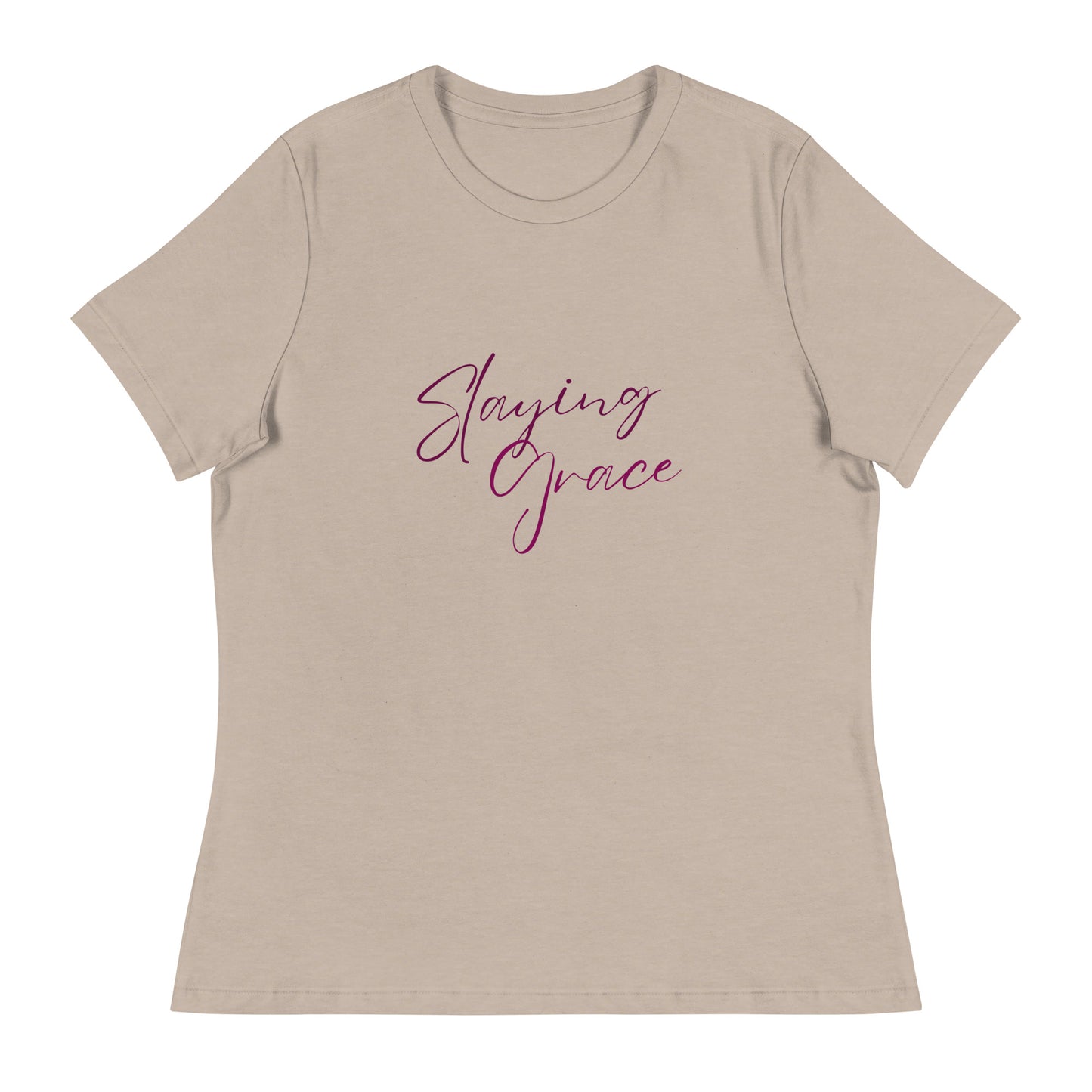 Tea Shirt: Slaying Grace Relaxed Purple Font (High Waist)