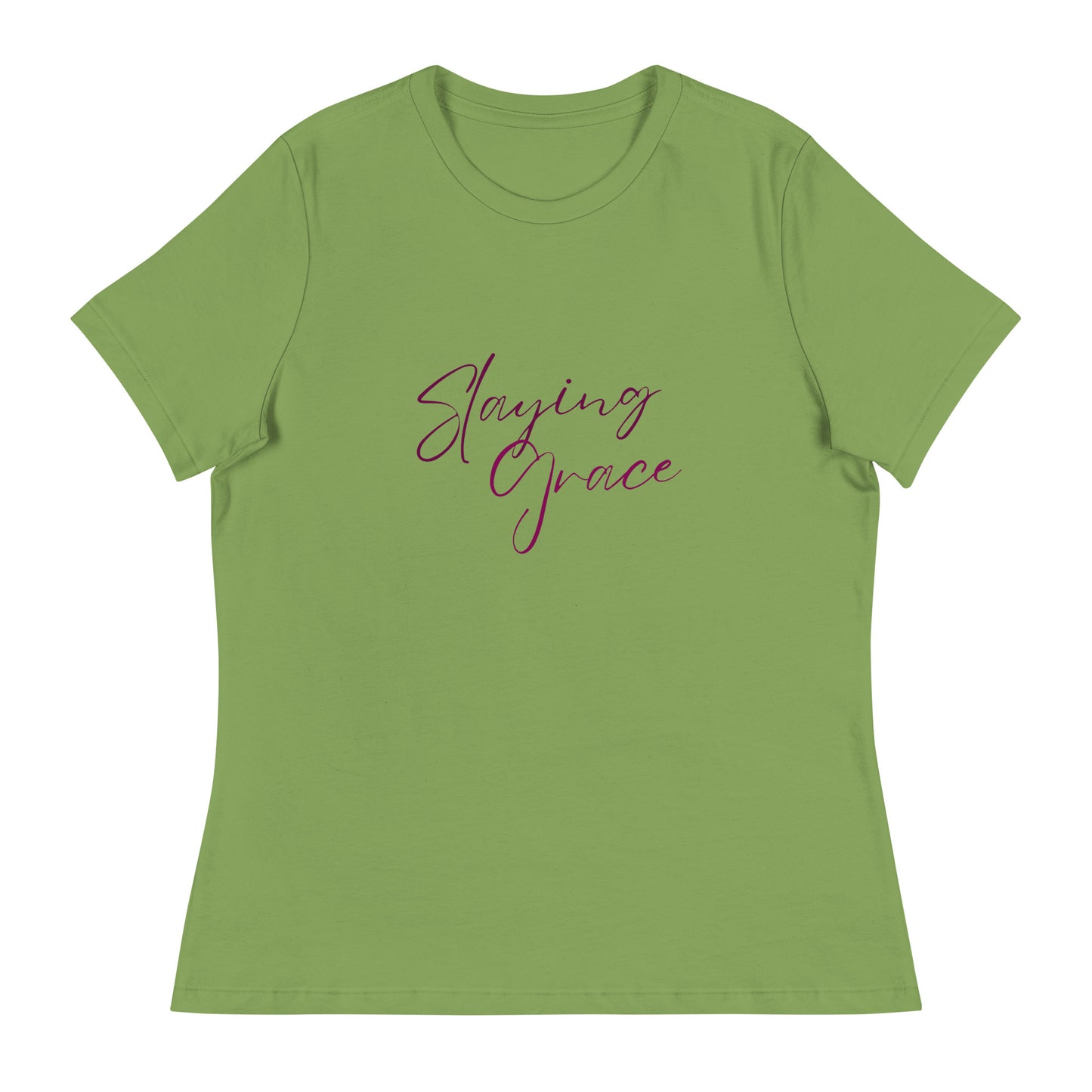 Tea Shirt: Slaying Grace Relaxed Purple Font (High Waist)