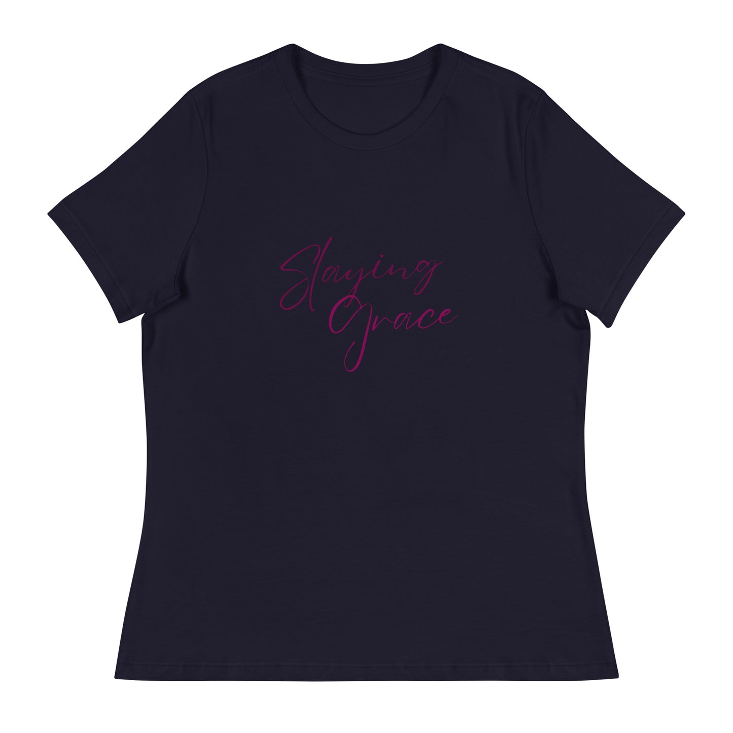 Tea Shirt: Slaying Grace Relaxed Purple Font (High Waist)