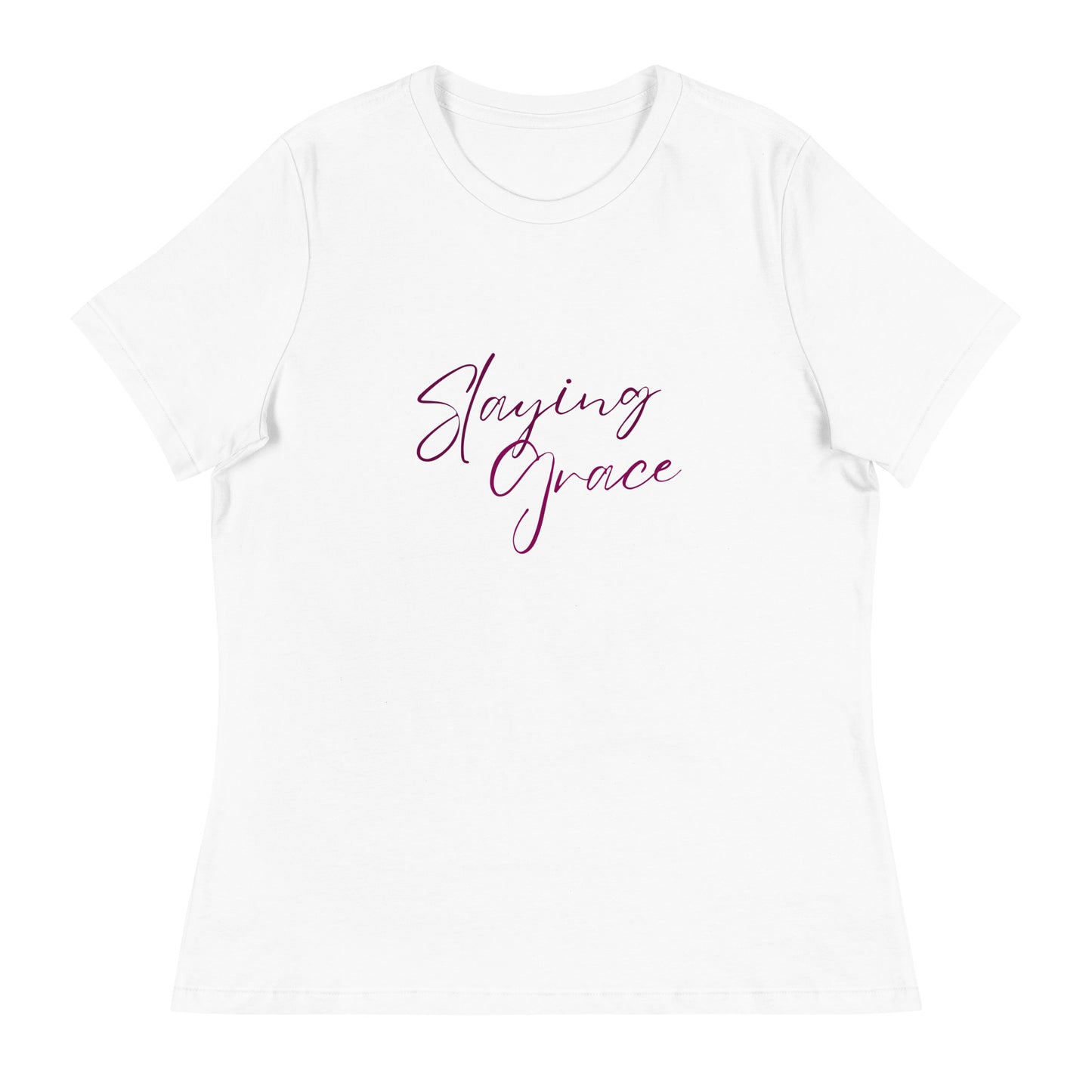 Tea Shirt: Slaying Grace Relaxed Purple Font (High Waist)