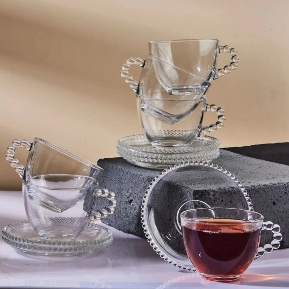 'Clutch My Pearls' Teacup and Saucer