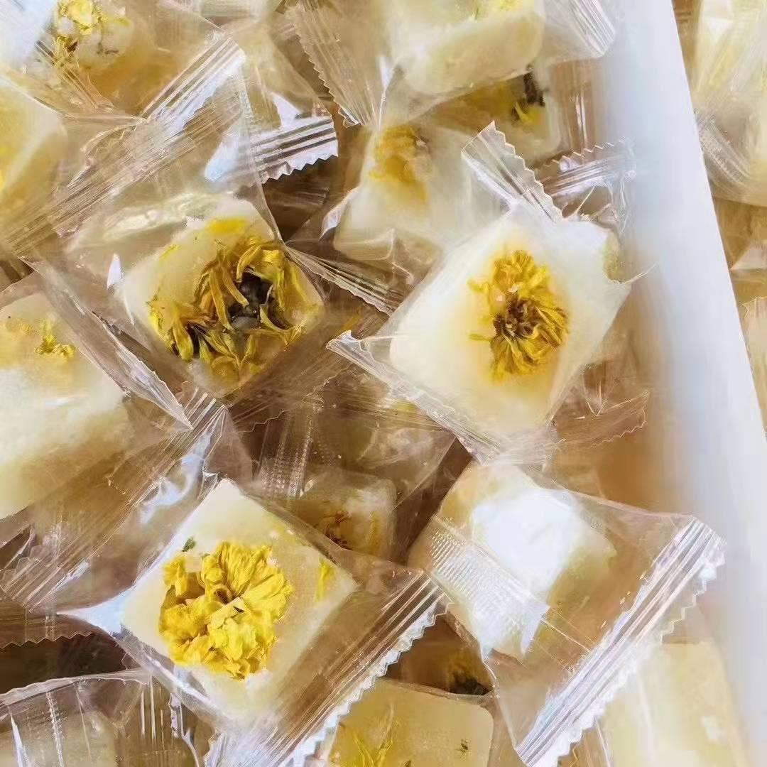 The Grateful Tea Co Gourmet Honey Sugar Cubes with flowers and fruit