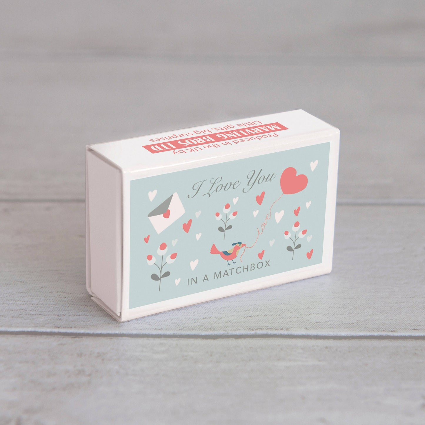 Wool Felt Heart And Love Message In A Matchbox