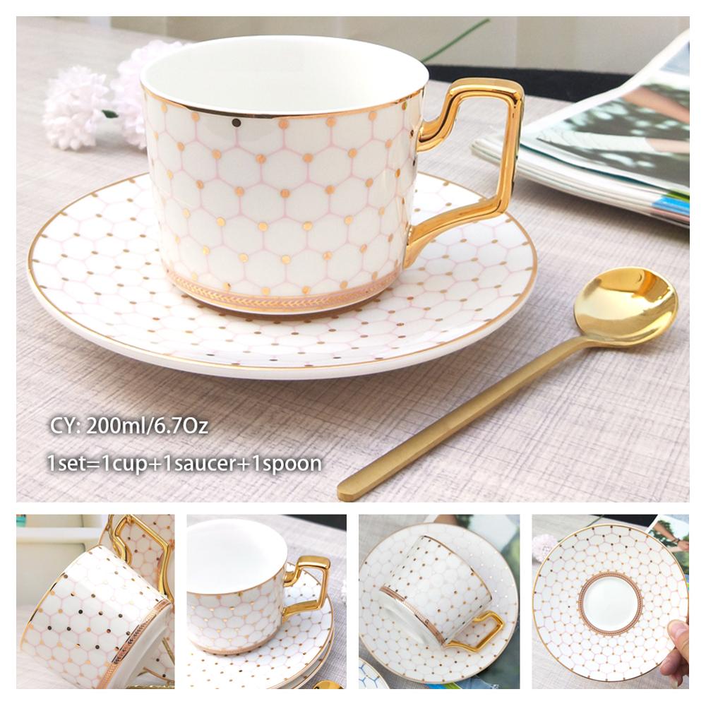 Bone China Teacup, Saucer & Spoon Set (13 Varieties)*