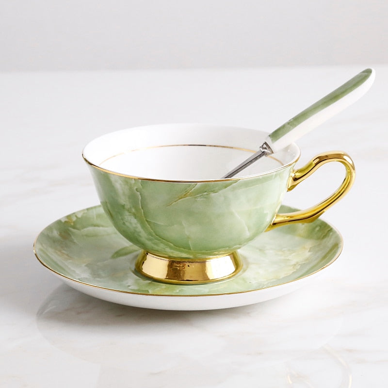 Bone China Teacup, Saucer & Spoon Set (13 Varieties)*