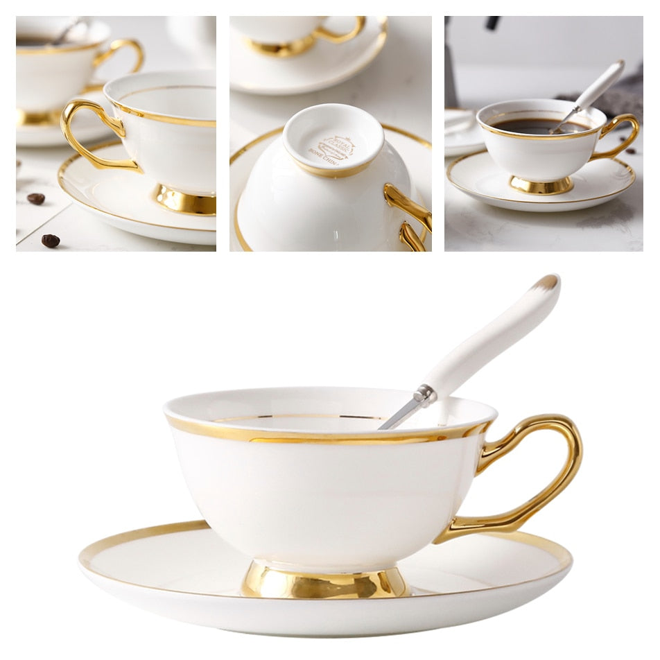 Bone China Teacup, Saucer & Spoon Set (13 Varieties)*