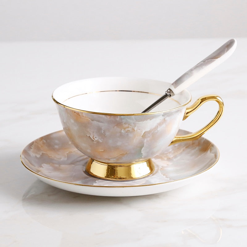 Bone China Teacup, Saucer & Spoon Set (13 Varieties)*