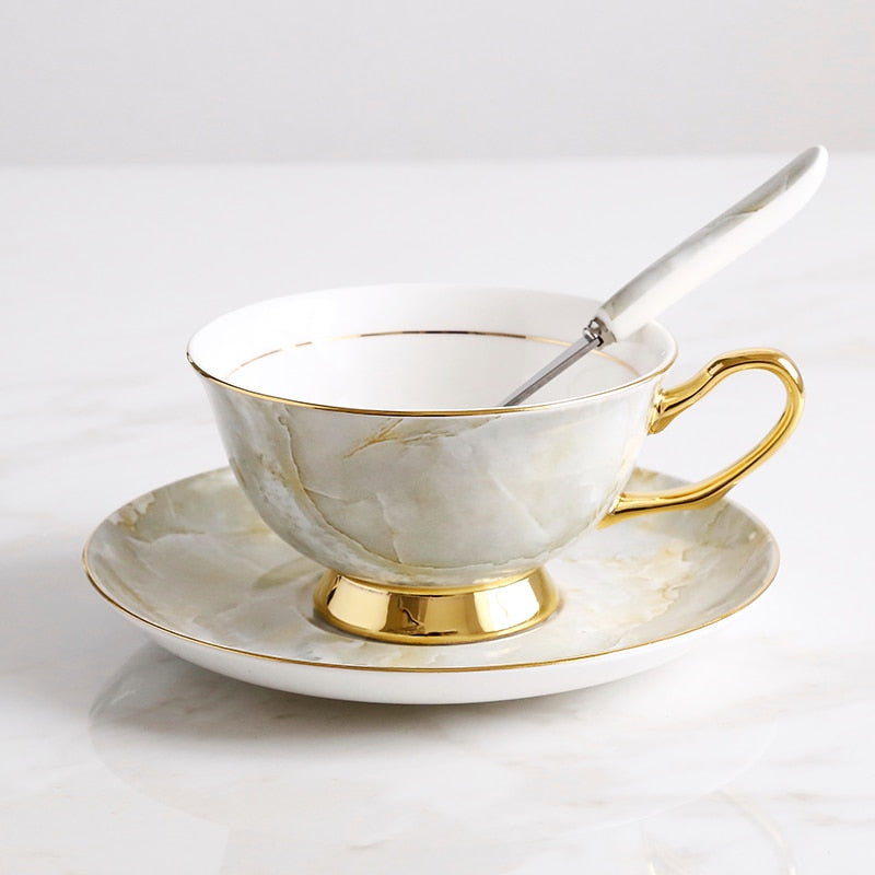 Bone China Teacup, Saucer & Spoon Set (13 Varieties)*