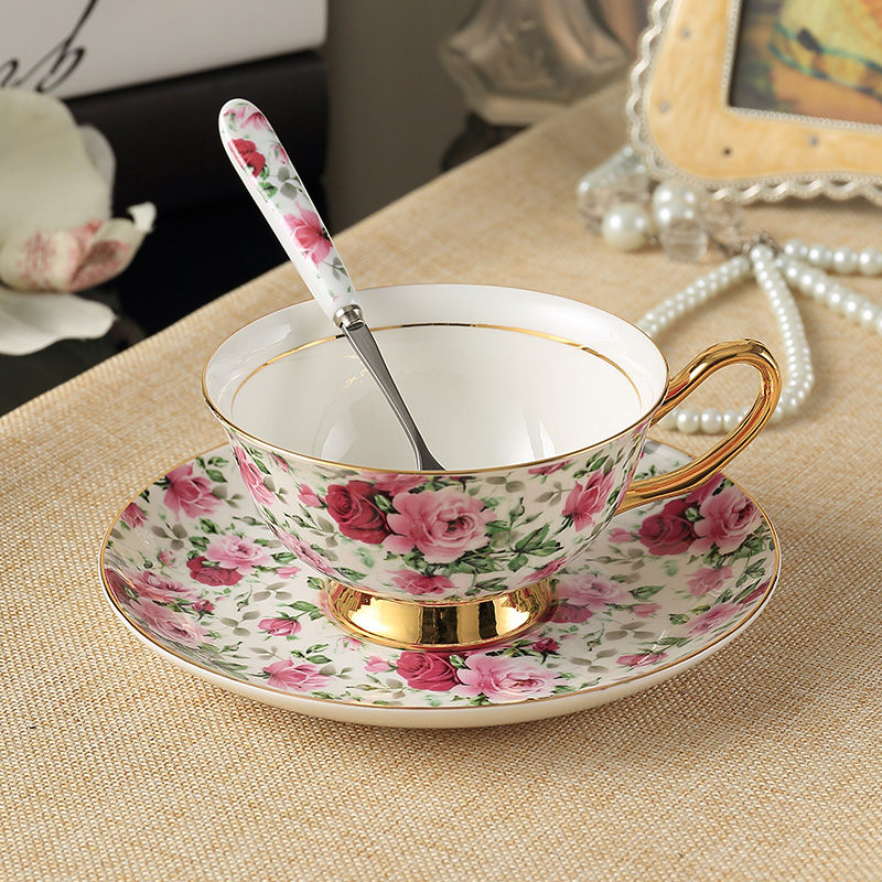 Bone China Teacup, Saucer & Spoon Set (13 Varieties)*