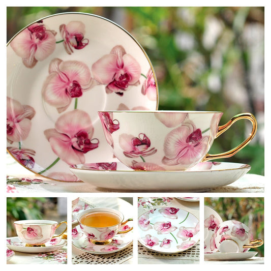 Bone China Teacup, Saucer & Spoon Set (13 Varieties)*