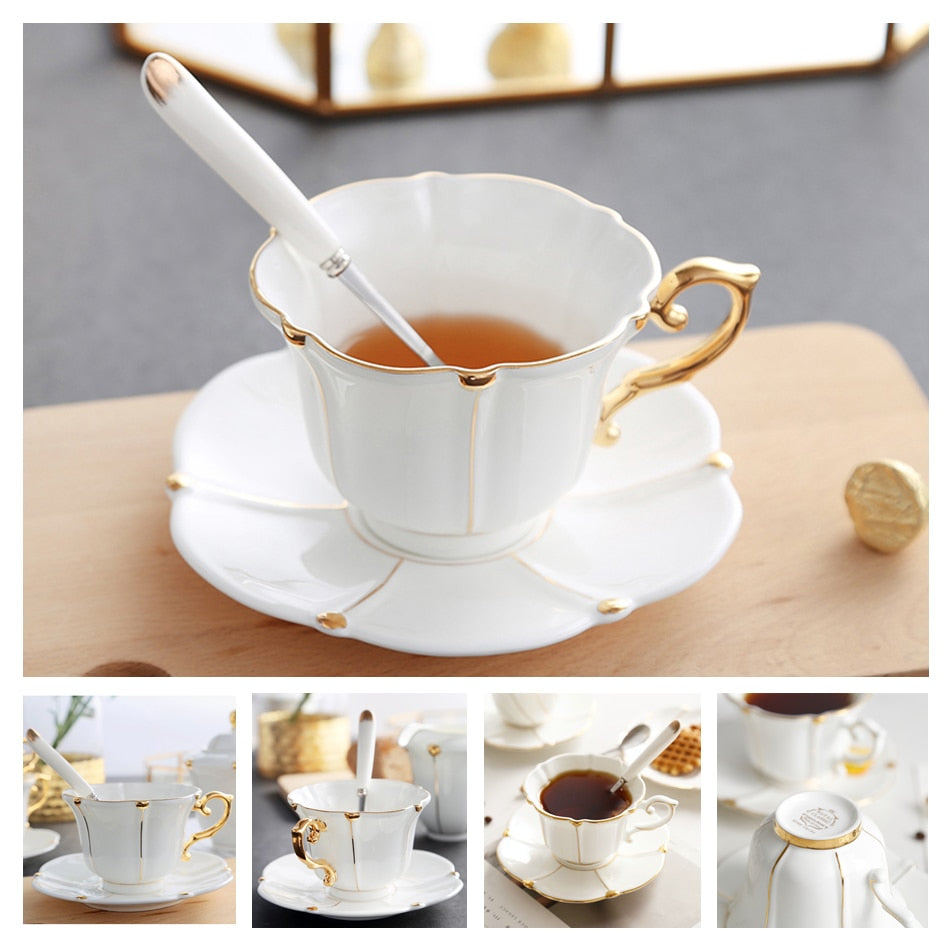 Bone China Teacup, Saucer & Spoon Set (13 Varieties)*