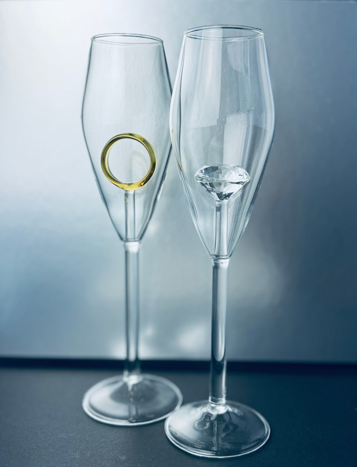 Wedding Ring Champagne Flutes