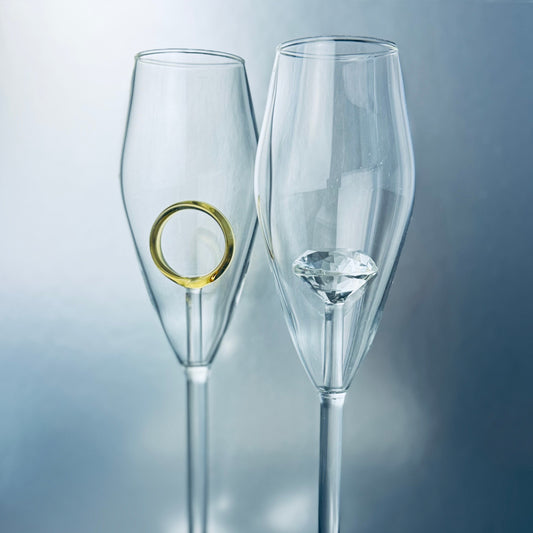 Wedding Ring Champagne Flutes