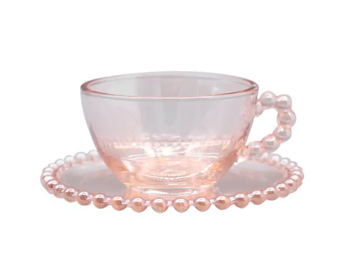 'Clutch My Pearls' Teacup and Saucer