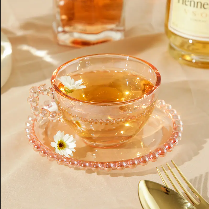 'Clutch My Pearls' Teacup and Saucer