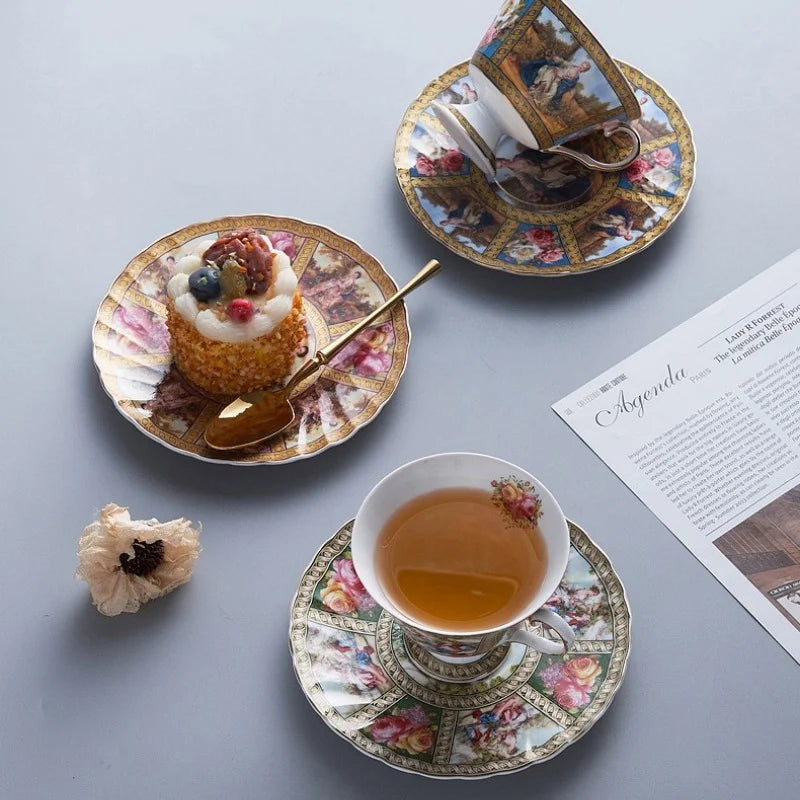 Artful Footed Tea Cup & Saucer Set*