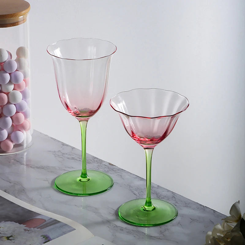 Floral Wine & Cocktail Glasses (4 Colors and 4 Varieties)