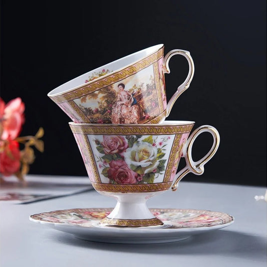 Artful Footed Tea Cup & Saucer Set*