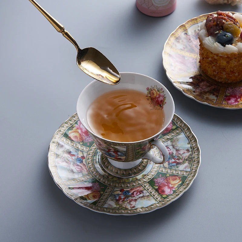 Artful Footed Tea Cup & Saucer Set*