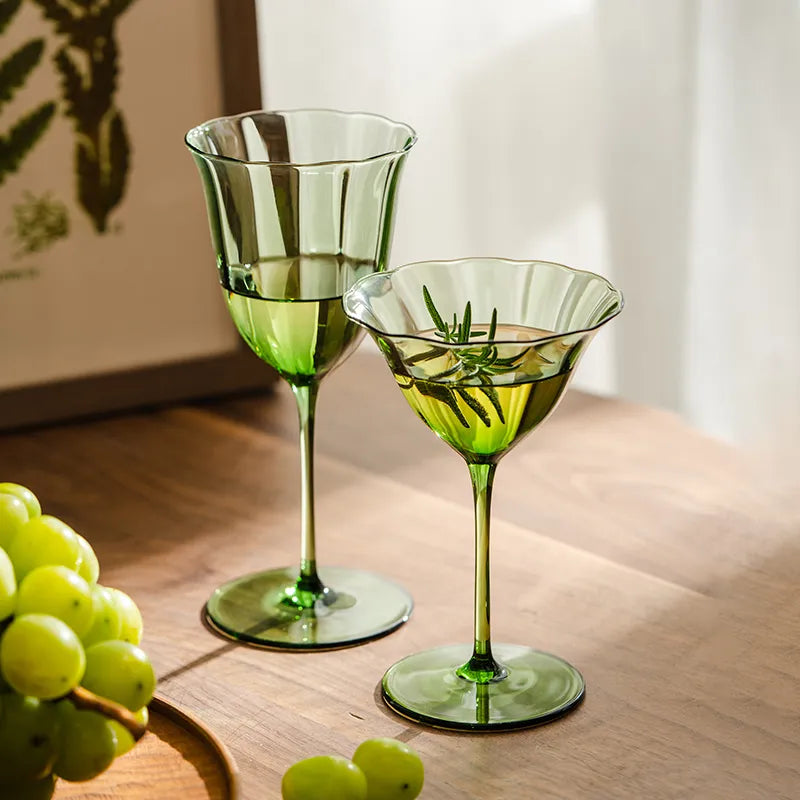 Floral Wine & Cocktail Glasses (4 Colors and 4 Varieties)