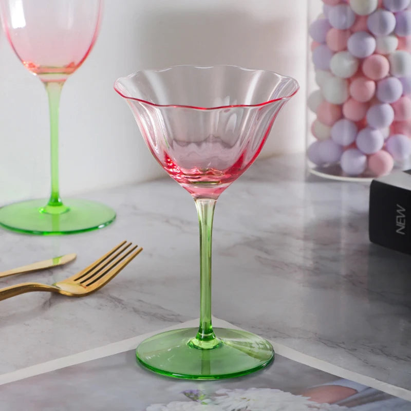 Floral Wine & Cocktail Glasses (4 Colors and 4 Varieties)