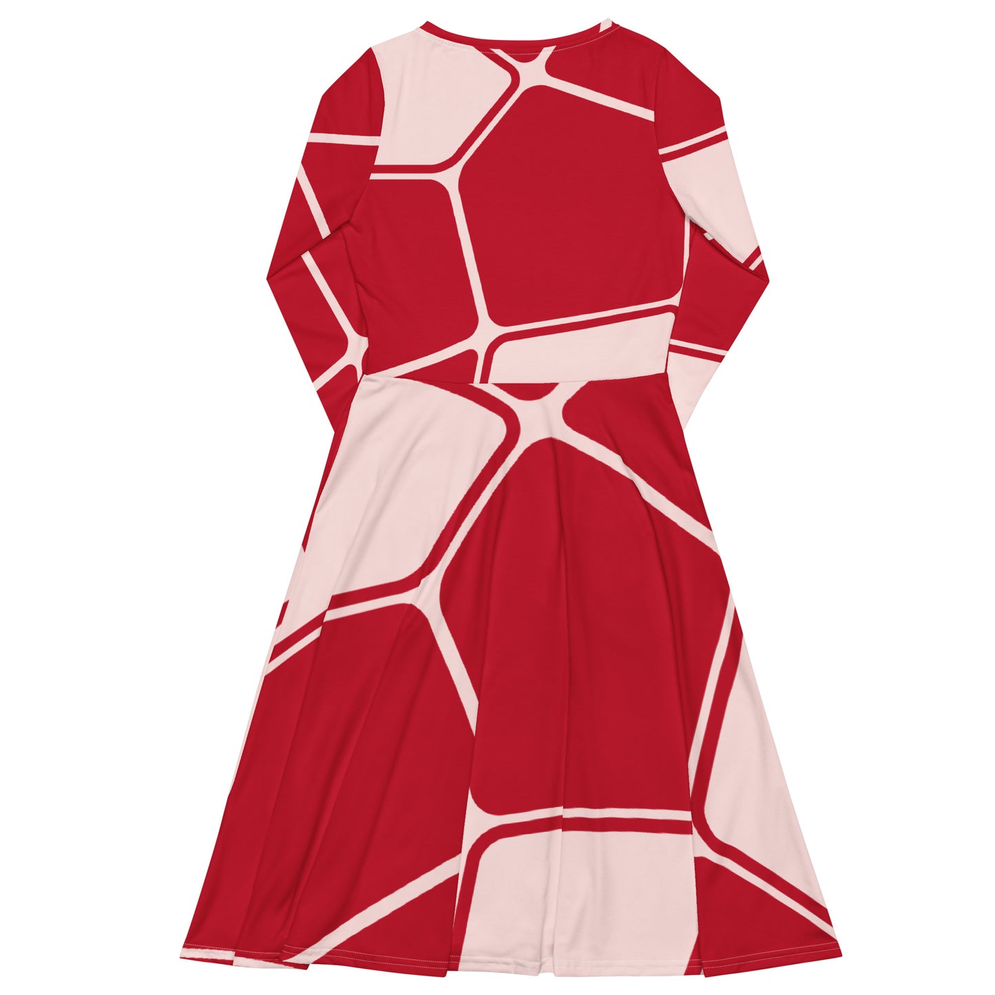 Tea Length Dress Collection: Red Geo