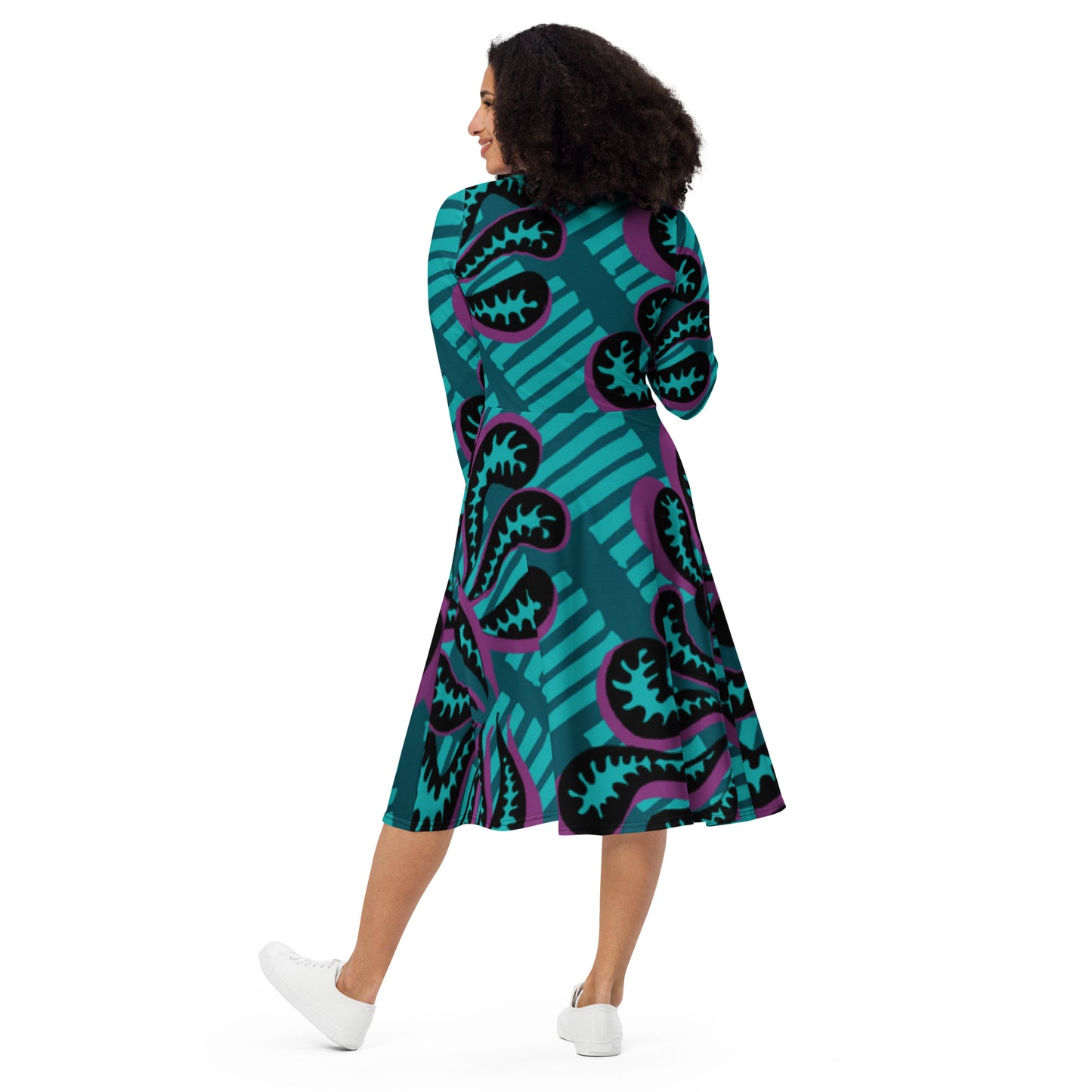 Tea Length Dress Collection: Teal Paisley