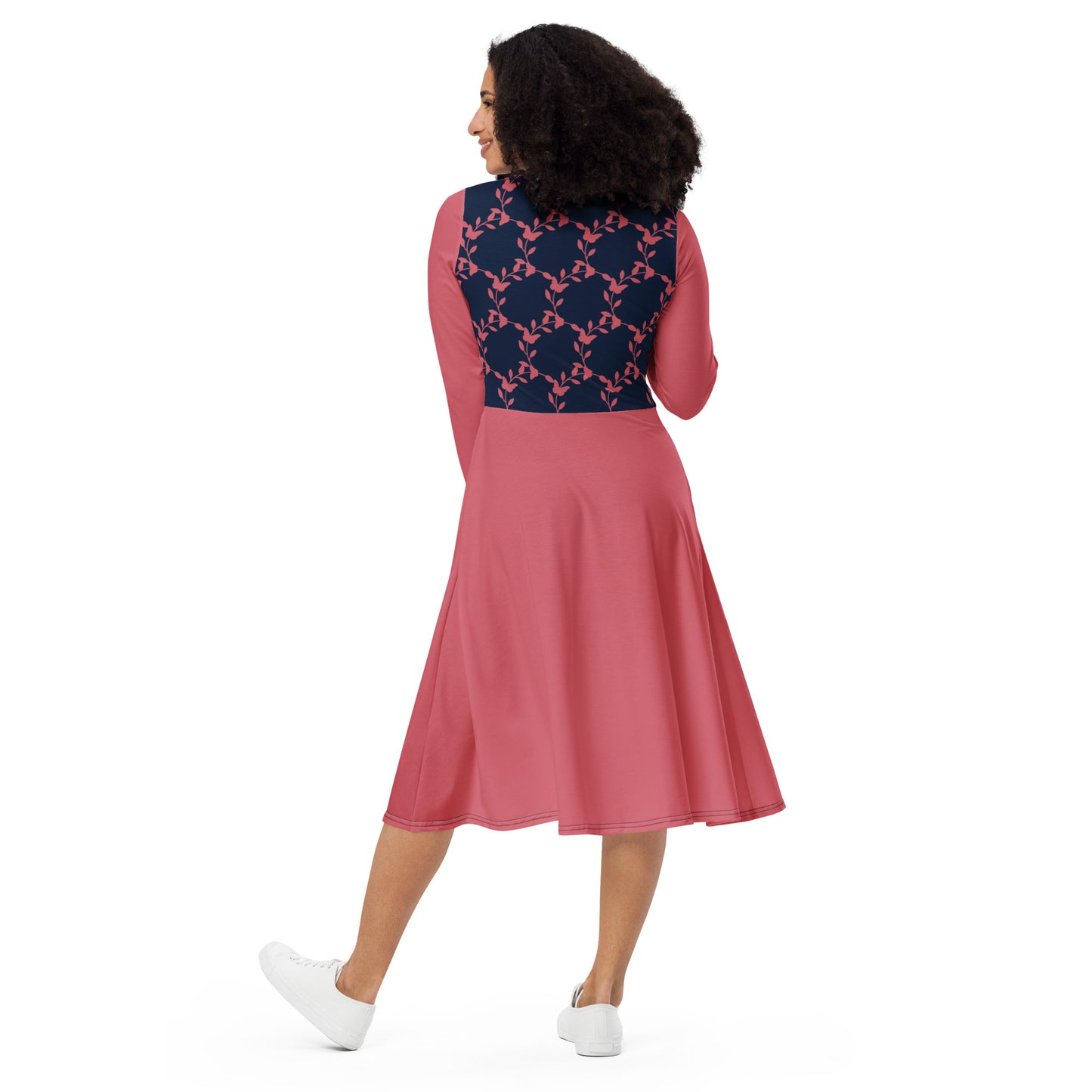 Tea Length Dress Collection: Navy Rose