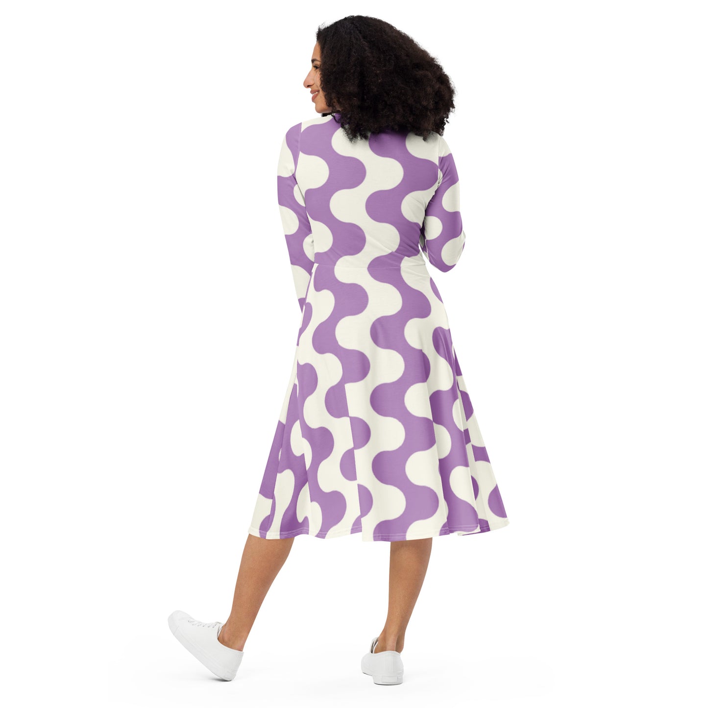 Tea Length Dress: Lavender Wave