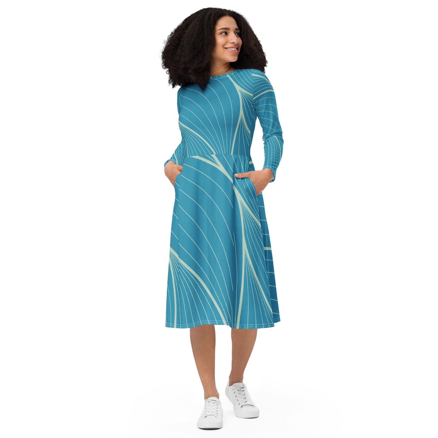 Tea Length Dress Collection: Aqua Woman