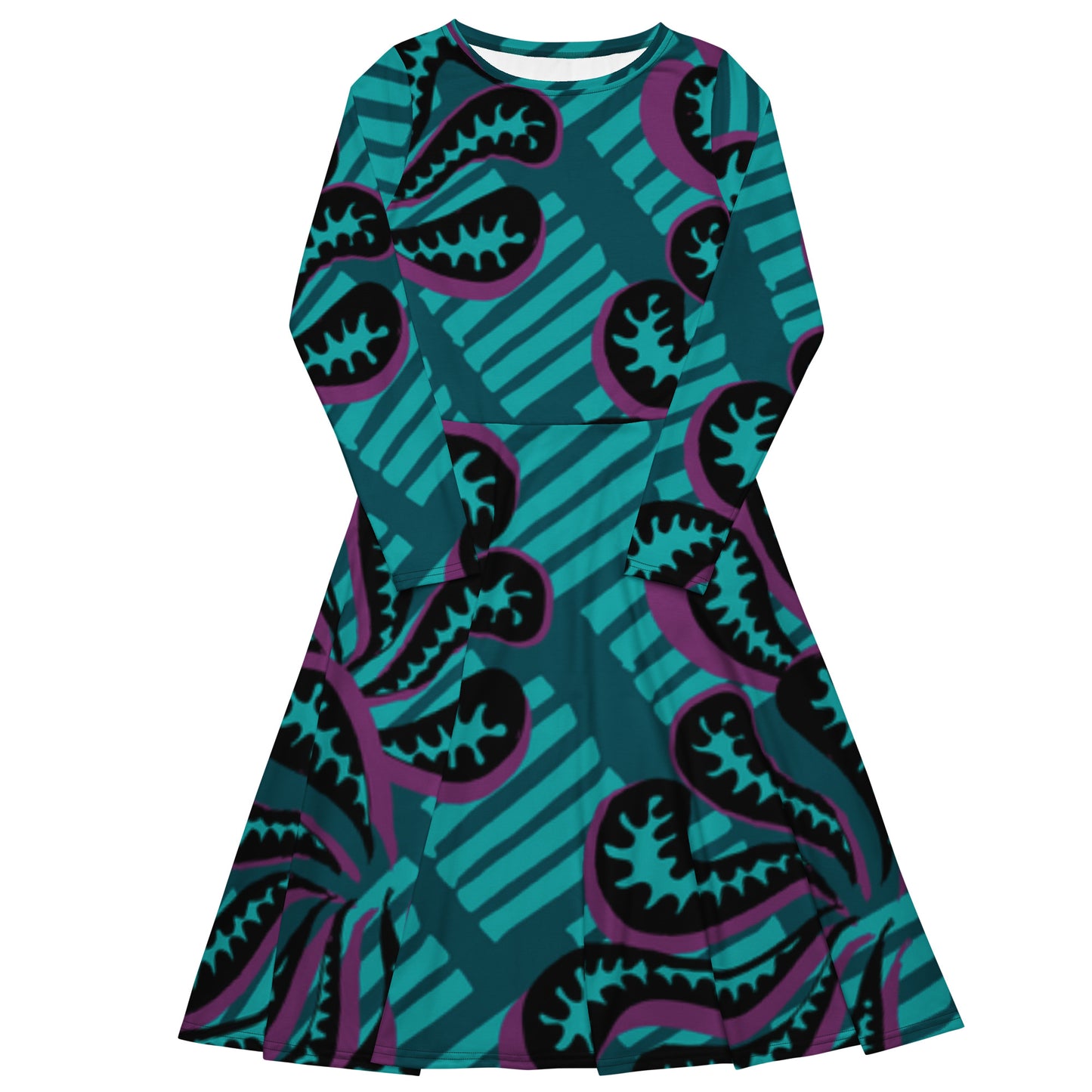 Tea Length Dress Collection: Teal Paisley