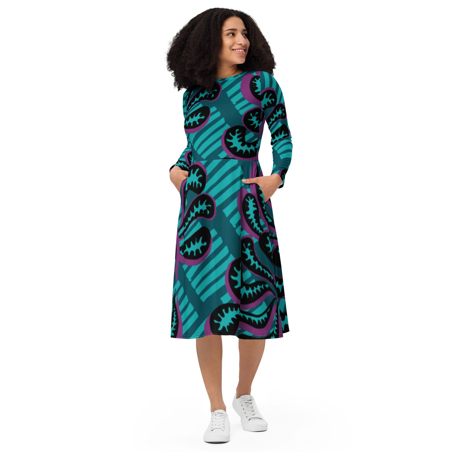 Tea Length Dress Collection: Teal Paisley