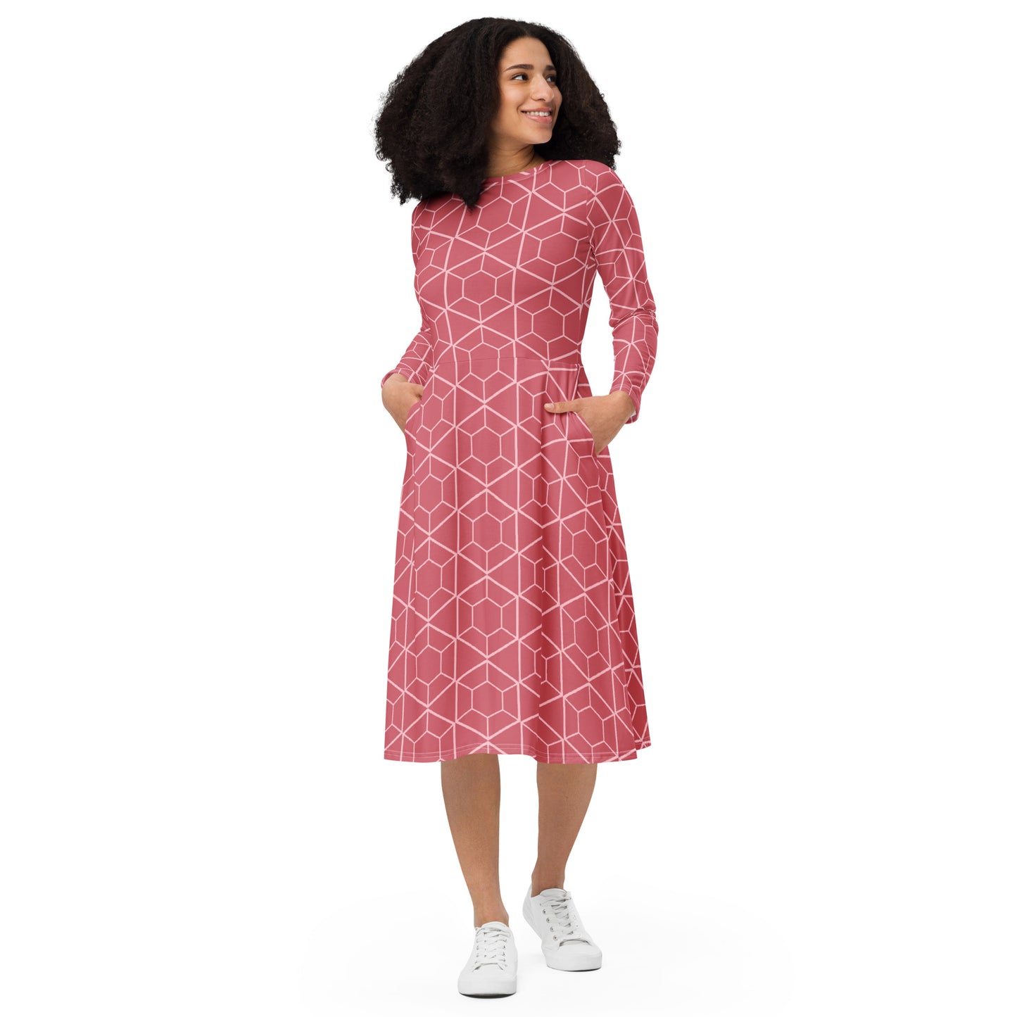 Tea Length Dress Collection: Pink Maze