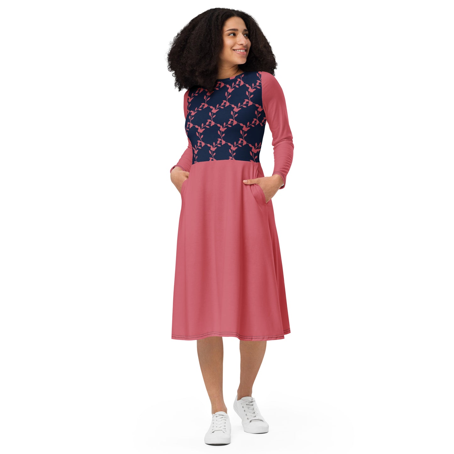 Tea Length Dress Collection: Navy Rose