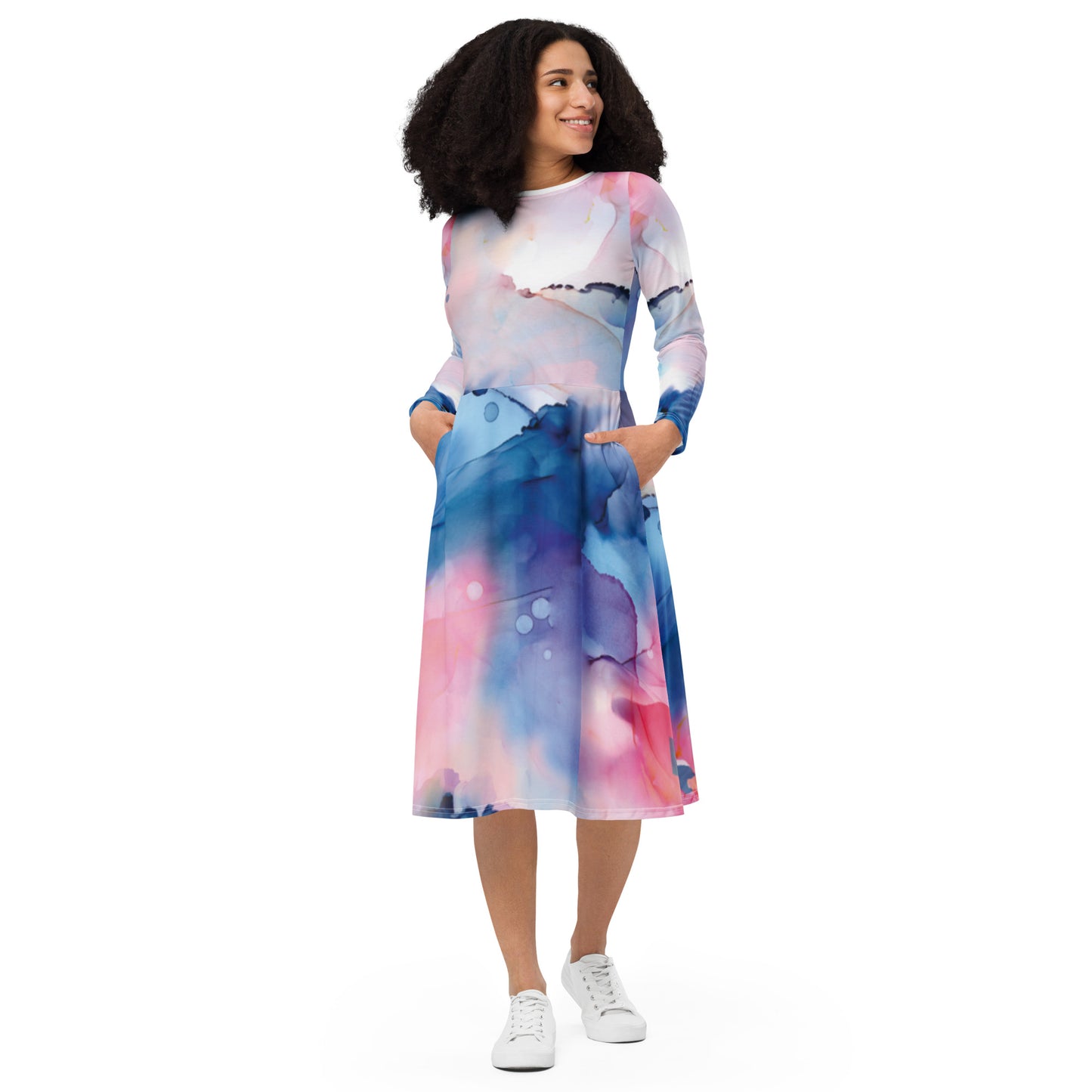 Tea Length Dress: Watercolors