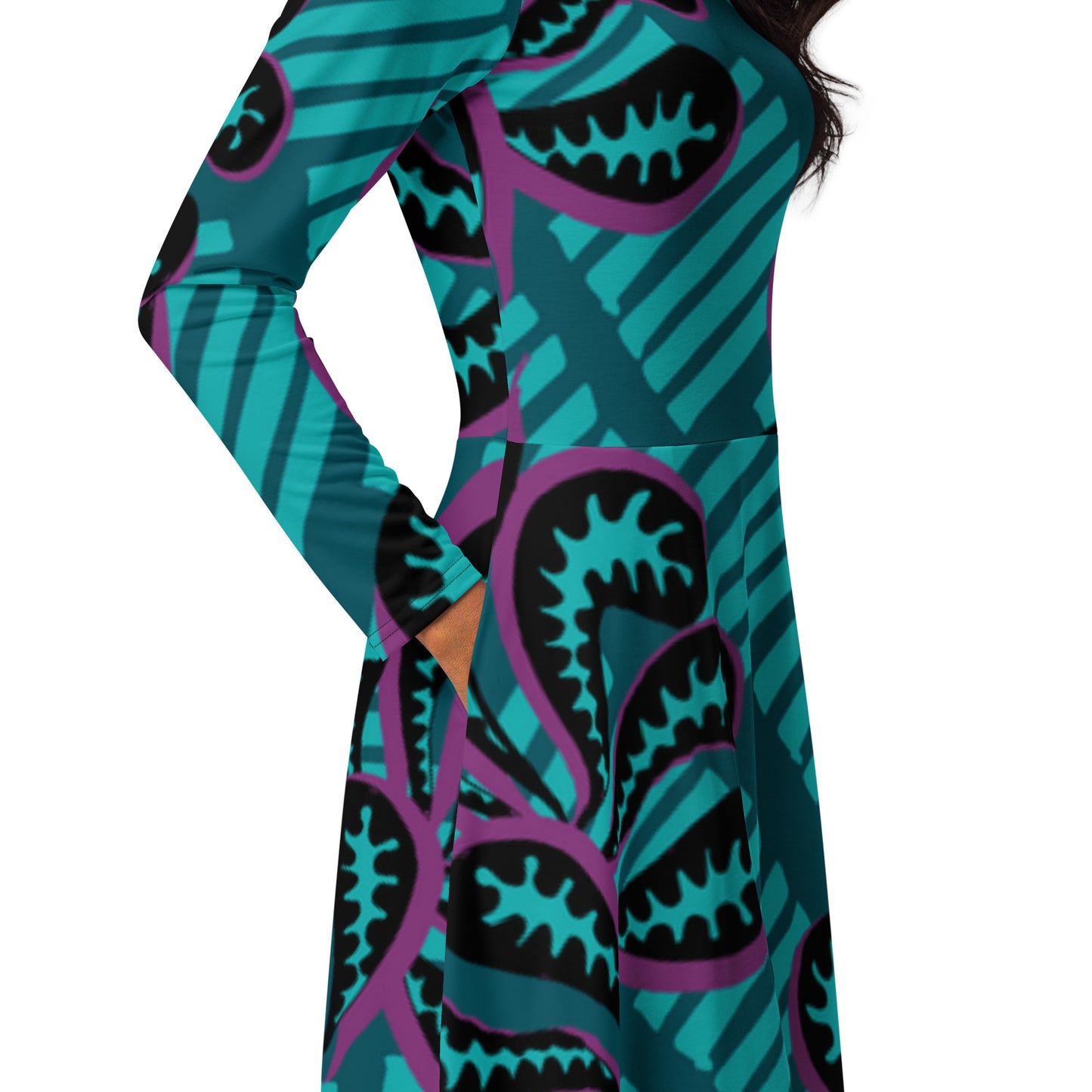 Tea Length Dress Collection: Teal Paisley