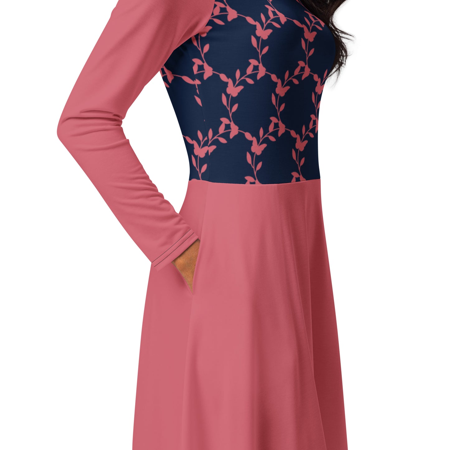 Tea Length Dress Collection: Navy Rose