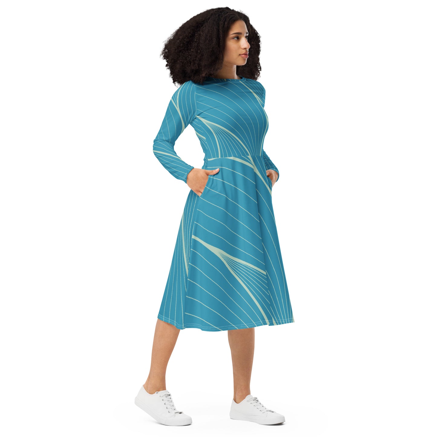 Tea Length Dress Collection: Aqua Woman